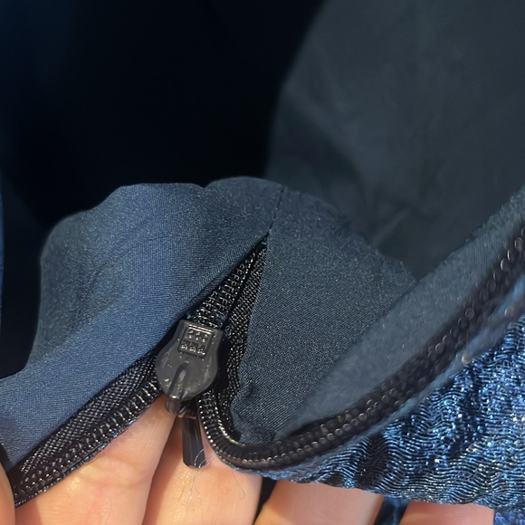 Theia Edith One-Shoulder High-Low Jacquard Gown - Picture 12 of 17